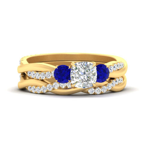 cushion-cut-three-stone-twisted-sapphire-wedding-band-in-yellow-gold-fdens3301cugsablsleep-nl-yg.jpg