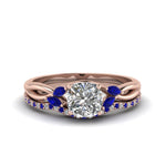 Load image into Gallery viewer, cushion-cut-twisted-diamond-bridal-set-with-blue-sapphire-in-14K-rose-gold-FD8300CUGSABL-NL-RG.jpg
