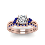 Load image into Gallery viewer, cushion-cut-twisted-diamond-bridal-set-with-blue-sapphire-in-14K-rose-gold-FD8300CUGSABL-NL-RG.jpg

