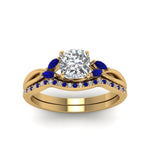 Load image into Gallery viewer, cushion-cut-twisted-diamond-bridal-set-with-blue-sapphire-in-14K-yellow-gold-FD8300CUGSABL-NL-YG.jpg
