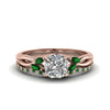Load image into Gallery viewer, cushion-cut-twisted-diamond-bridal-set-with-emerald-in-14K-rose-gold-FD8300CUGEMGR-NL-RG.jpg