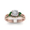 Load image into Gallery viewer, cushion-cut-twisted-diamond-bridal-set-with-emerald-in-14K-rose-gold-FD8300CUGEMGR-NL-RG.jpg