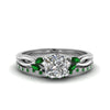 Load image into Gallery viewer, cushion-cut-twisted-diamond-bridal-set-with-emerald-in-14K-white-gold-FD8300CUGEMGR-NL-WG.jpg