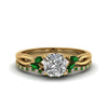 Load image into Gallery viewer, cushion-cut-twisted-diamond-bridal-set-with-emerald-in-14K-yellow-gold-FD8300CUGEMGR-NL-YG.jpg