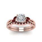 Load image into Gallery viewer, cushion-cut-twisted-diamond-bridal-set-with-ruby-in-14K-rose-gold-FD8300CUGRUDR-NL-RG.jpg

