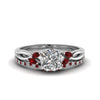Load image into Gallery viewer, cushion-cut-twisted-diamond-bridal-set-with-ruby-in-14K-white-gold-FD8300CUGRUDR-NL-WG.jpg