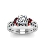 Load image into Gallery viewer, cushion-cut-twisted-diamond-bridal-set-with-ruby-in-14K-white-gold-FD8300CUGRUDR-NL-WG.jpg
