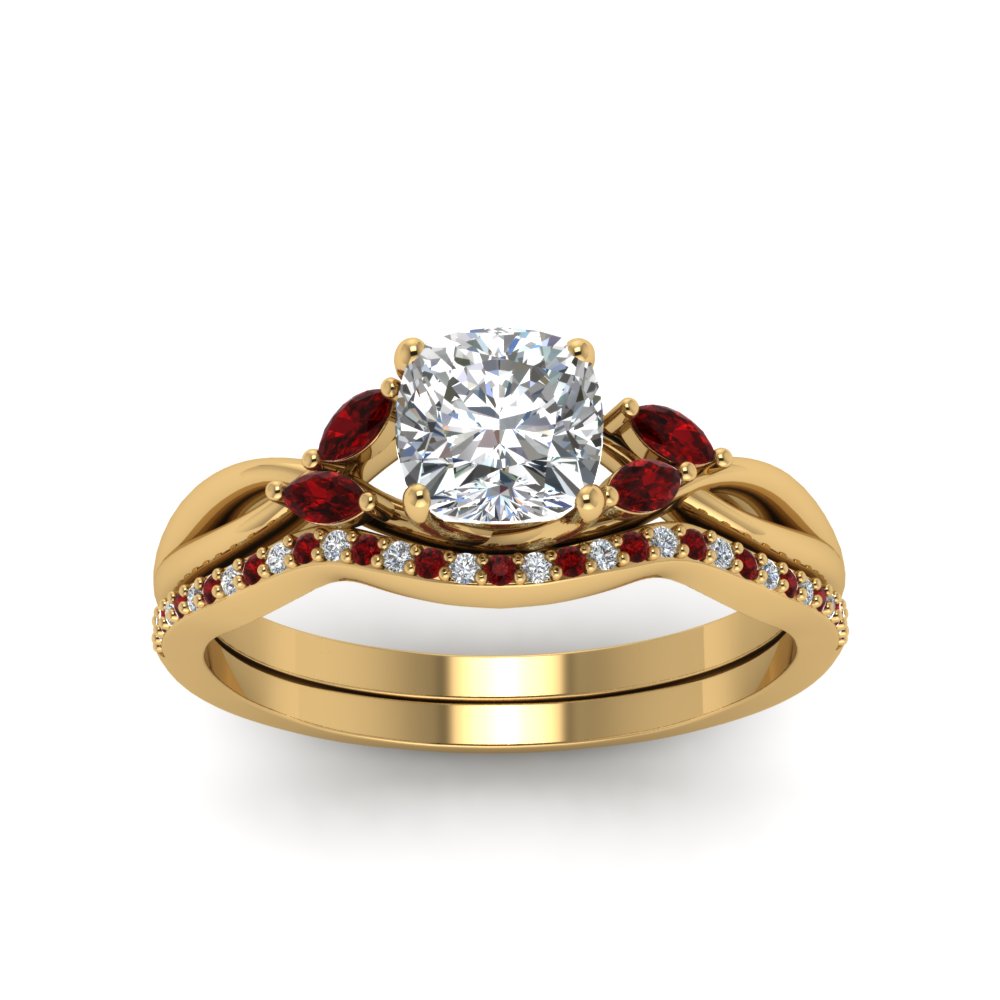 cushion-cut-twisted-diamond-bridal-set-with-ruby-in-14K-yellow-gold-FD8300CUGRUDR-NL-YG.jpg