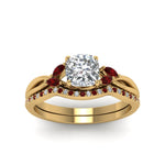 Load image into Gallery viewer, cushion-cut-twisted-diamond-bridal-set-with-ruby-in-14K-yellow-gold-FD8300CUGRUDR-NL-YG.jpg
