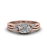 Load image into Gallery viewer, cushion-cut-twisted-diamond-ring-with-matching-curved-band-in-14K-rose-gold-FD8300-CU-NL-RG.jpg
