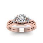 Load image into Gallery viewer, cushion-cut-twisted-diamond-ring-with-matching-curved-band-in-14K-rose-gold-FD8300-CU-NL-RG.jpg
