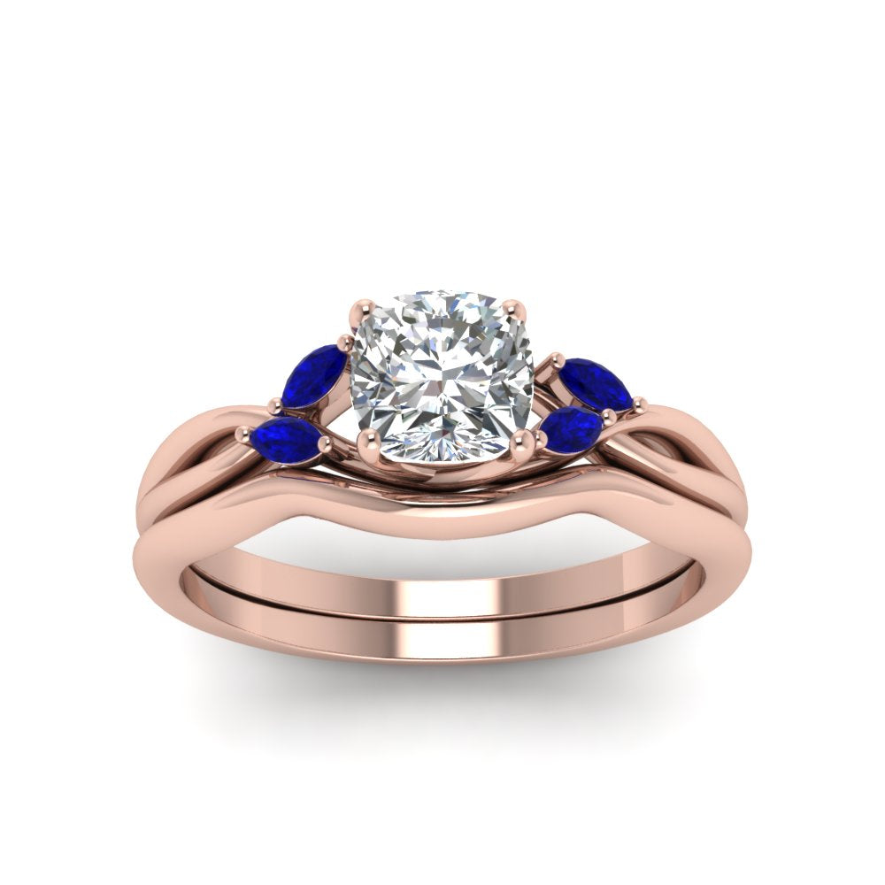cushion-cut-twisted-diamond-ring-with-matching-curved-band-with-blue-sapphire-in-14K-rose-gold-FD8300CUGSABL-NL-RG.jpg