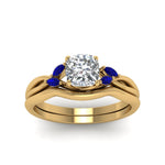 Load image into Gallery viewer, cushion-cut-twisted-diamond-ring-with-matching-curved-band-with-blue-sapphire-in-14K-yellow-gold-FD8300CUGSABL-NL-YG.jpg
