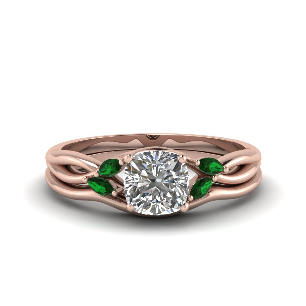 cushion-cut-twisted-diamond-ring-with-matching-curved-band-with-emerald-in-14K-rose-gold-FD8300CUGEMGR-NL-RG.jpg