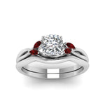 Load image into Gallery viewer, cushion-cut-twisted-diamond-ring-with-matching-curved-band-with-ruby-in-14K-white-gold-FD8300CUGRUDR-NL-WG.jpg
