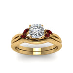 Load image into Gallery viewer, cushion-cut-twisted-diamond-ring-with-matching-curved-band-with-ruby-in-14K-yellow-gold-FD8300CUGRUDR-NL-YG.jpg
