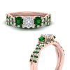 Load image into Gallery viewer, cushion-cut-twisted-floral-prong-emerald-wedding-set-in-rose-gold-FD10257CUGEMGR-ANGLE3-NL-RG?v=1756359958