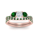 Load image into Gallery viewer, cushion-cut-twisted-floral-prong-emerald-wedding-set-in-rose-gold-FD10257CUGEMGR-ANGLE5-NL-RG_f1aefb63-38df-4b17-bae2-47bd273498ee?v=1756360108