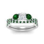 Load image into Gallery viewer, cushion-cut-twisted-floral-prong-emerald-wedding-set-in-white-gold-FD10257CUGEMGR-ANGLE5-NL-WG?v=1756359958

