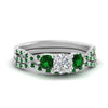 Load image into Gallery viewer, cushion-cut-twisted-floral-prong-emerald-wedding-set-in-white-gold-FD10257CUGEMGR-NL-WG?v=1756359958