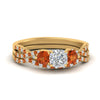 Load image into Gallery viewer, cushion-cut-twisted-floral-prong-orange-sapphire-wedding-set-in-yellow-gold-FD10257CUGSAOR-NL-YG?v=1756359958