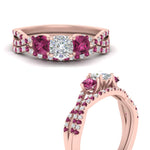 Load image into Gallery viewer, cushion-cut-twisted-floral-prong-pink-sapphire-wedding-set-in-rose-gold-FD10257CUGSADRPI-ANGLE3-NL-RG?v=1756359958
