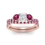 Load image into Gallery viewer, cushion-cut-twisted-floral-prong-pink-sapphire-wedding-set-in-rose-gold-FD10257CUGSADRPI-ANGLE5-NL-RG?v=1756359958
