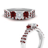Load image into Gallery viewer, cushion-cut-twisted-floral-prong-ruby-wedding-set-in-white-gold-FD10257CUGRUDR-ANGLE3-NL-WG?v=1756359958