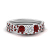 Load image into Gallery viewer, cushion-cut-twisted-floral-prong-ruby-wedding-set-in-white-gold-FD10257CUGRUDR-NL-WG?v=1756359958