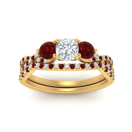 cushion-cut-twisted-floral-prong-ruby-wedding-set-in-yellow-gold-FD10257CUGRUDR-ANGLE5-NL-YG?v=1756359958