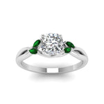 Load image into Gallery viewer, cushion-cut-twisted-petal-diamond-engagement-ring-with-emerald-in-14K-white-gold-FD8300CURGEMGR-NL-WG.jpg
