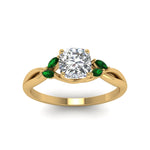 Load image into Gallery viewer, cushion-cut-twisted-petal-diamond-engagement-ring-with-emerald-in-14K-yellow-gold-FD8300CURGEMGR-NL-YG.jpg

