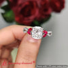 Load image into Gallery viewer, cushion-cut-twisted-split-vine-lab-diamond-engagement-ring-with-ruby-in-14k-white-gold-fdens3211r-2