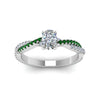 Load image into Gallery viewer, cushion-cut-twisted-vine-diamond-engagement-ring-for-women-with-emerald-in-14K-white-gold-FD8233CURGEMGR-NL-WG.jpg