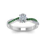 Load image into Gallery viewer, cushion-cut-twisted-vine-diamond-engagement-ring-for-women-with-emerald-in-14K-white-gold-FD8233CURGEMGR-NL-WG.jpg
