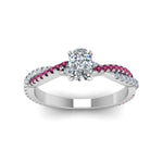 Load image into Gallery viewer, cushion-cut-twisted-vine-diamond-engagement-ring-for-women-with-pink-sapphire-in-14K-white-gold-FD8233CURGSADRPI-NL-WG.jpg
