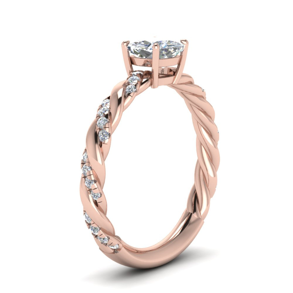 Cushion Cut Twisted Vine Engagement Ring