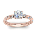 Thumbnail 3 - Twisted Vine Cushion Diamond Ring