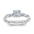 Thumbnail 6 - Twisted Vine Cushion Diamond Ring
