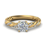 Load image into Gallery viewer, Cushion Cut Twisted Vine Engagement Ring
