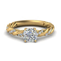 Thumbnail 59 - Twisted Vine Cushion Diamond Ring