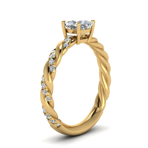 Cushion Cut Twisted Vine Engagement Ring
