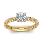 Load image into Gallery viewer, Twisted Vine Cushion Diamond Ring
