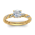 Thumbnail 60 - Twisted Vine Cushion Diamond Ring