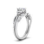 Load image into Gallery viewer, cushion-cut-twisted-vine-luxury-diamond-bridal-ring-set-in-white-gold-FDENR3211CUANGLE3-NL-WG
