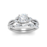 Load image into Gallery viewer, cushion-cut-twisted-vine-luxury-diamond-bridal-ring-set-in-white-gold-FDENR3211CUANGLE3-NL-WG
