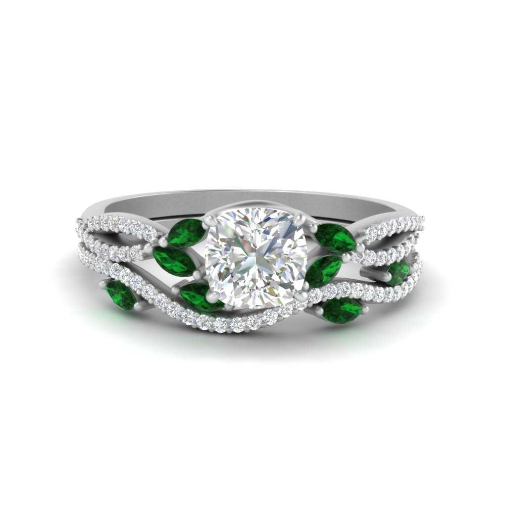 cushion-cut-twisted-vine-luxury-emerald-bridal-ring-set-in-white-gold-FDENR3211CUGEMGRANGLE3-NL-WG