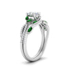 Load image into Gallery viewer, cushion-cut-twisted-vine-luxury-emerald-bridal-ring-set-in-white-gold-FDENR3211CUGEMGRANGLE3-NL-WG