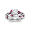 Load image into Gallery viewer, cushion-cut-twisted-vine-luxury-pink-sapphire-bridal-ring-set-in-white-gold-FDENR3211CUGSADRPIANGLE3-NL-WG