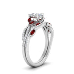 Load image into Gallery viewer, cushion-cut-twisted-vine-luxury-ruby-bridal-ring-set-in-white-gold-FDENR3211CUGRUDRANGLE3-NL-WG